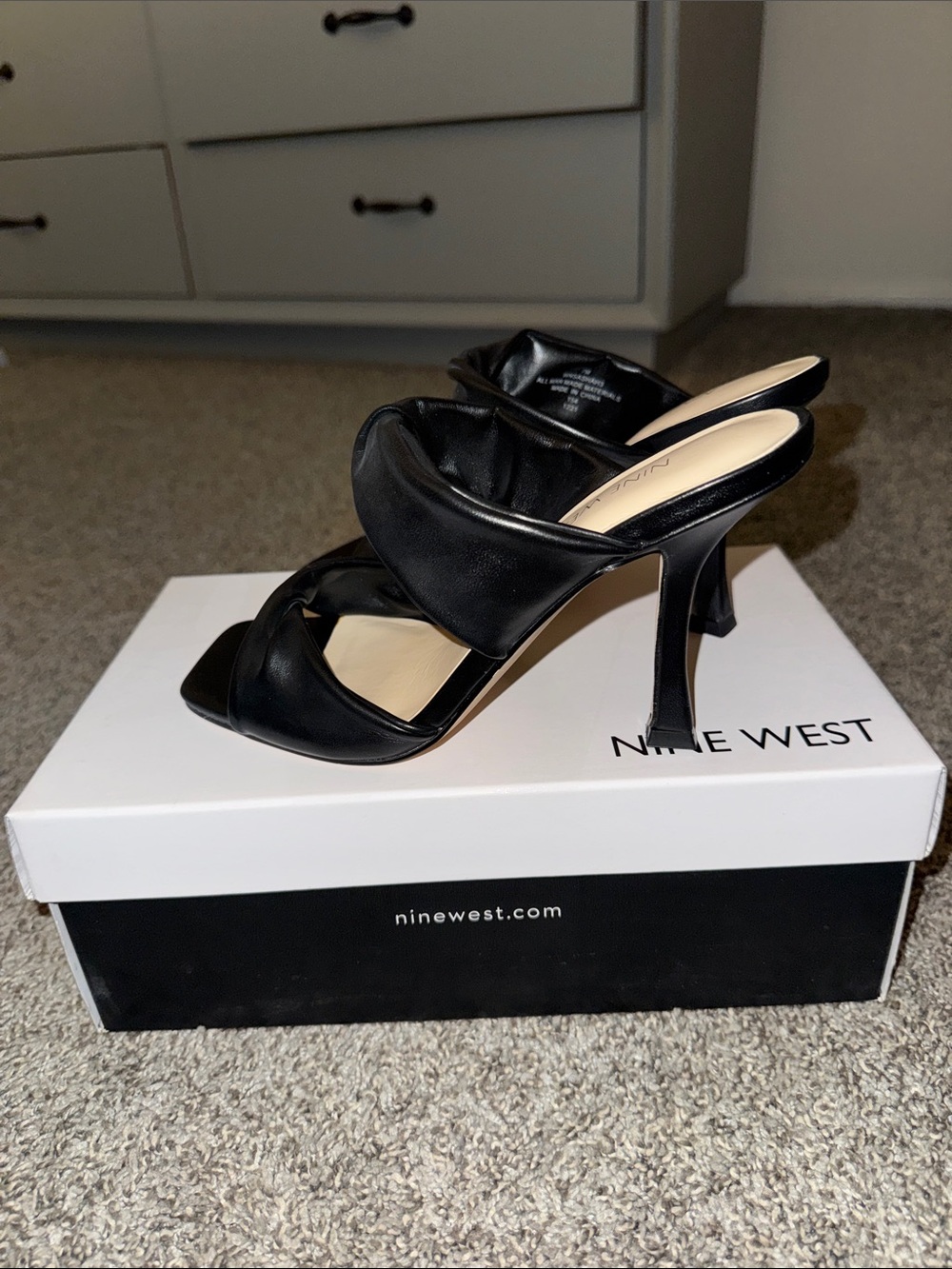 Nine West Square Toe Stiletto Mules - Picture 3 of 5